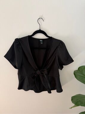 wild fable Black Tie-Front top